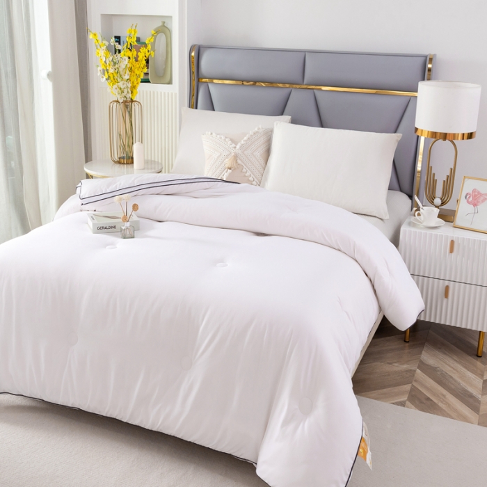 91家纺网 家纺一手货源 找家纺 优姿家纺 2024新款优棉提花大豆纤维被春秋被冬被 珍珠白