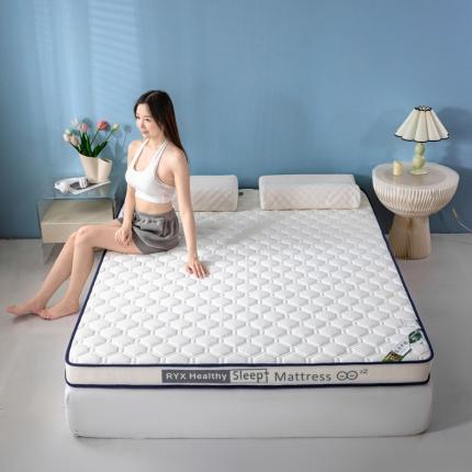 91家纺网 家纺一手货源 找家纺 顺发床垫2025A类针织乳胶抗压棉乳胶床垫-字母边款 菱形白（白）