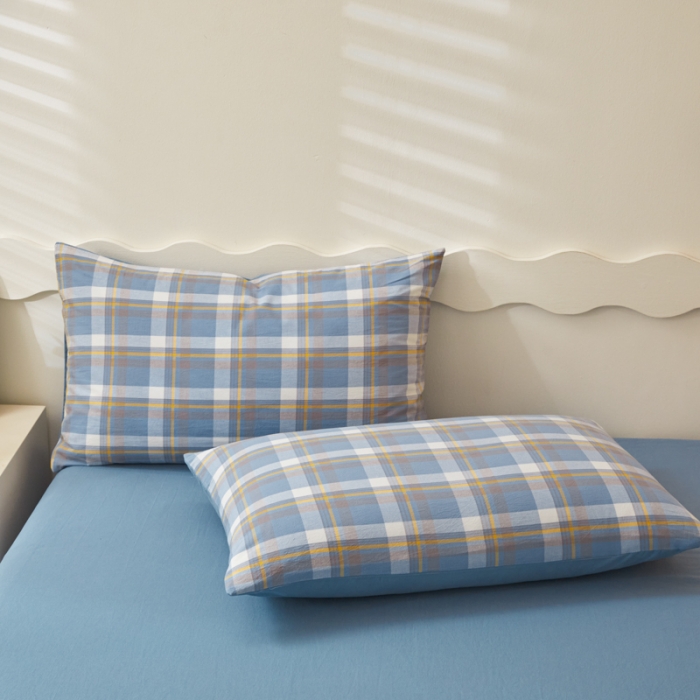 91家纺网 家纺一手货源 找家纺 吉象 2023新款全棉色织水洗棉四件套 初春