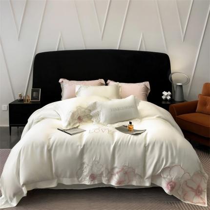 馨蕊 2023秋冬新品LF奥地利兰精天丝花恋系列四件套 天丝花恋-元气白桃