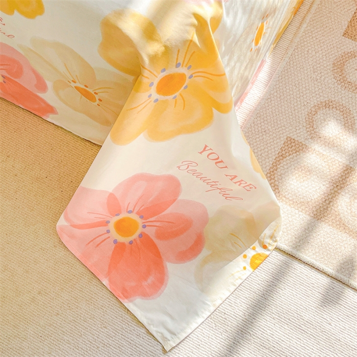 91家纺网 家纺一手货源 找家纺 名兮 2023新款全棉床单 春暖花开