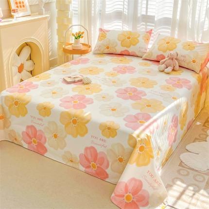 名兮 2023新款全棉床单 春暖花开