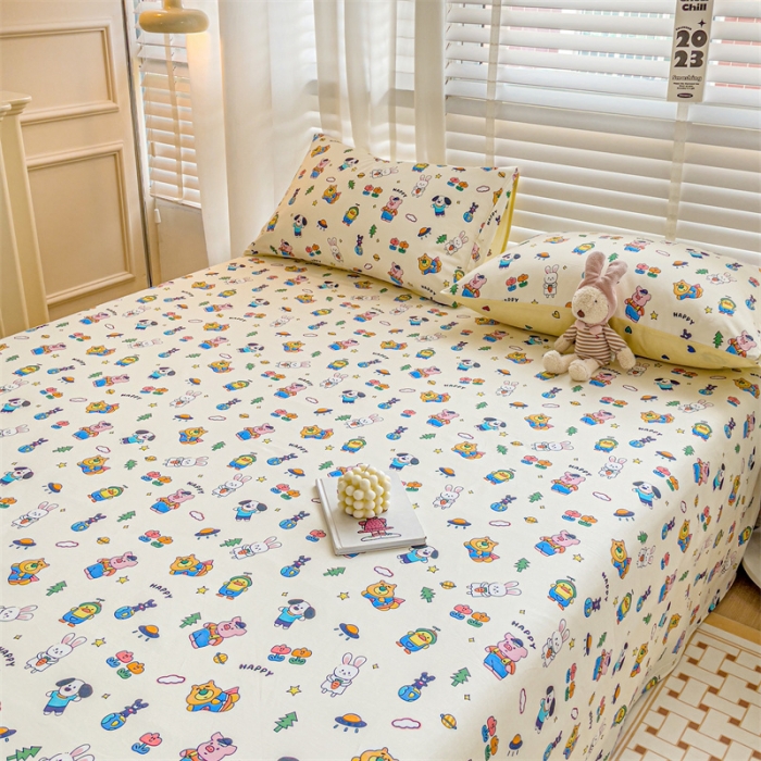 91家纺网 家纺一手货源 找家纺 名兮 2023新款全棉床单 动物派对