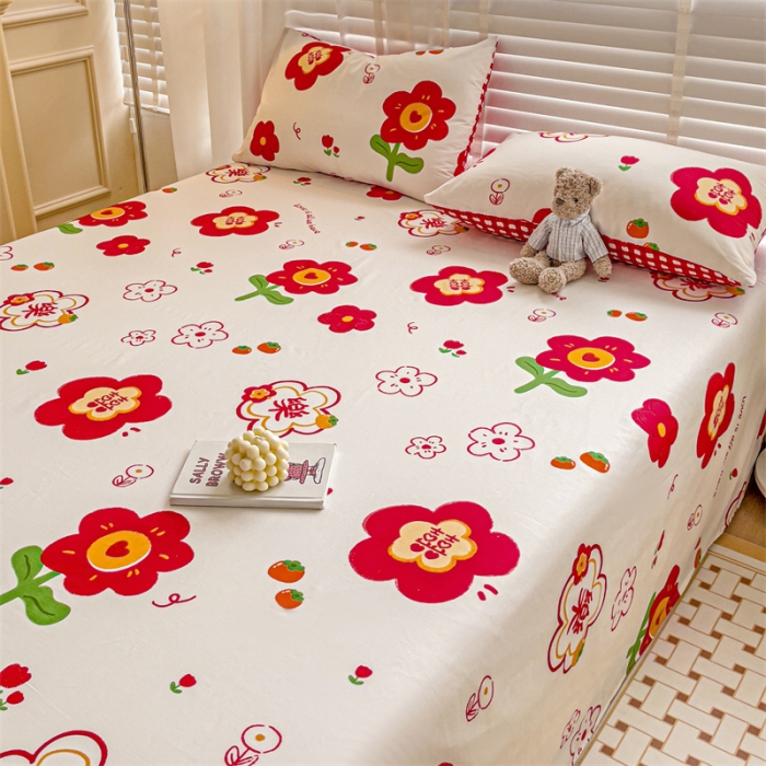 91家纺网 家纺一手货源 找家纺 名兮 2023新款全棉床单 花好月圆