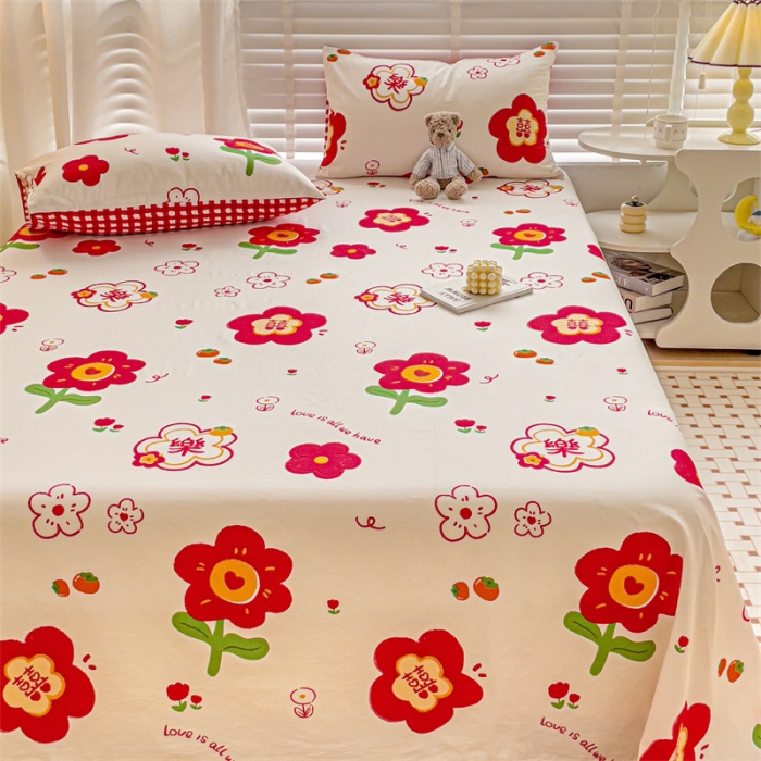 91家纺网 家纺一手货源 找家纺 名兮 2023新款全棉床单 花好月圆