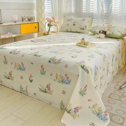 名兮 2023新款全棉床单 蘑菇小兔