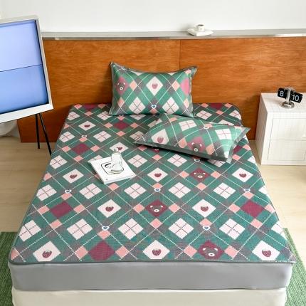 91家纺网 家纺一手货源 找家纺 （总）觅糖 2023新款A类抗菌养生冰藤凉席平铺款床笠款