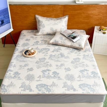 91家纺网 家纺一手货源 找家纺 （总）觅糖 2023新款A类抗菌养生冰藤凉席平铺款床笠款