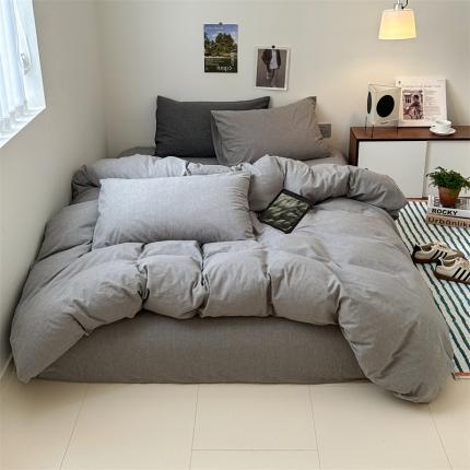 91家纺网 家纺一手货源 找家纺 （总）北欧良品 2023新款 A类北欧简约风色织水洗棉四件套