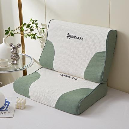 2024新款云柔乳胶枕高枕低枕护颈枕保健枕普通枕芯枕头按摩枕 绿