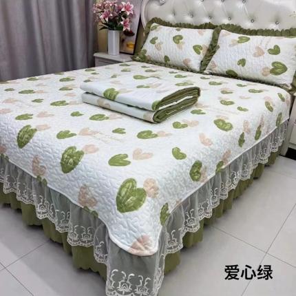91家纺网 家纺一手货源 找家纺 （总）梦柏 2023新款水洗棉麻床盖四件套,爱心绿,豹纹,春意,粉玫瑰,红豆,青花瓷,夕颜