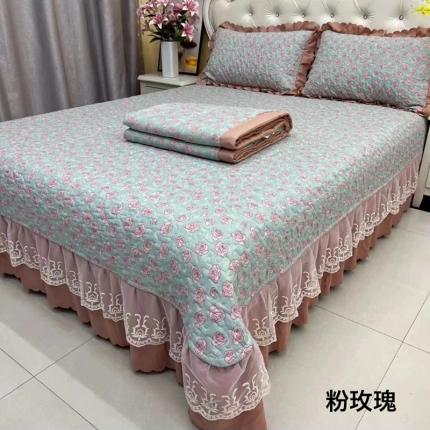 梦柏 2023新款水洗棉麻床盖四件套 粉玫瑰