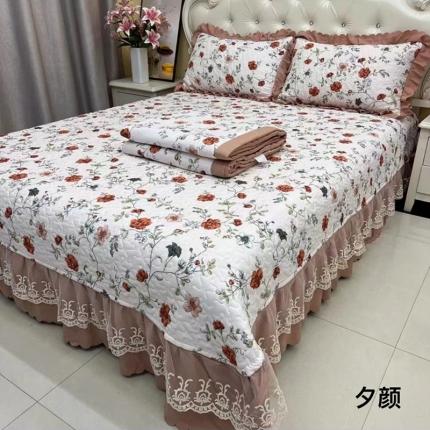 梦柏 2023新款水洗棉麻床盖四件套 夕颜