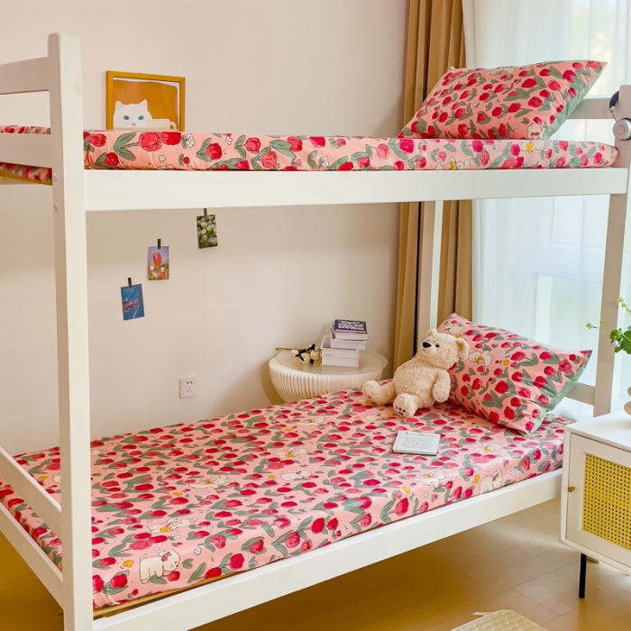 91家纺网 家纺一手货源 找家纺 金丝鸟 2023新款全棉全包床笠学生系列 馥郁