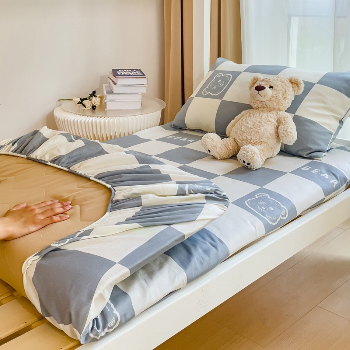 91家纺网 家纺一手货源 找家纺 金丝鸟 2023新款全棉全包床笠学生系列 无影熊
