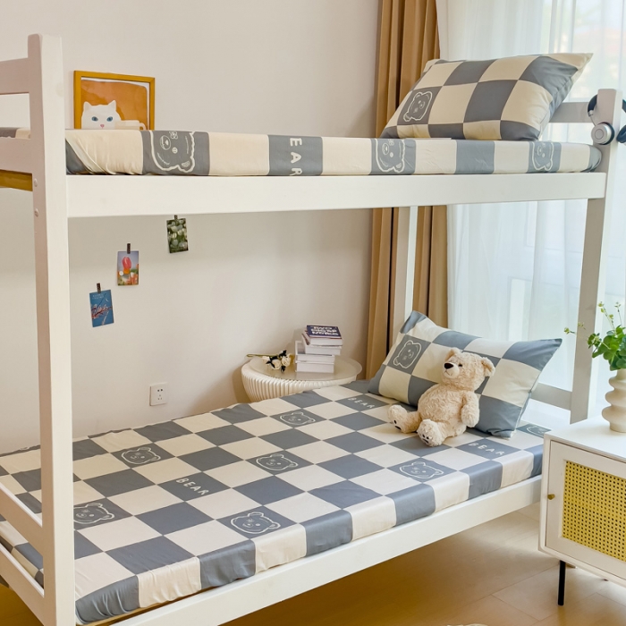 91家纺网 家纺一手货源 找家纺 金丝鸟 2023新款全棉全包床笠学生系列 无影熊