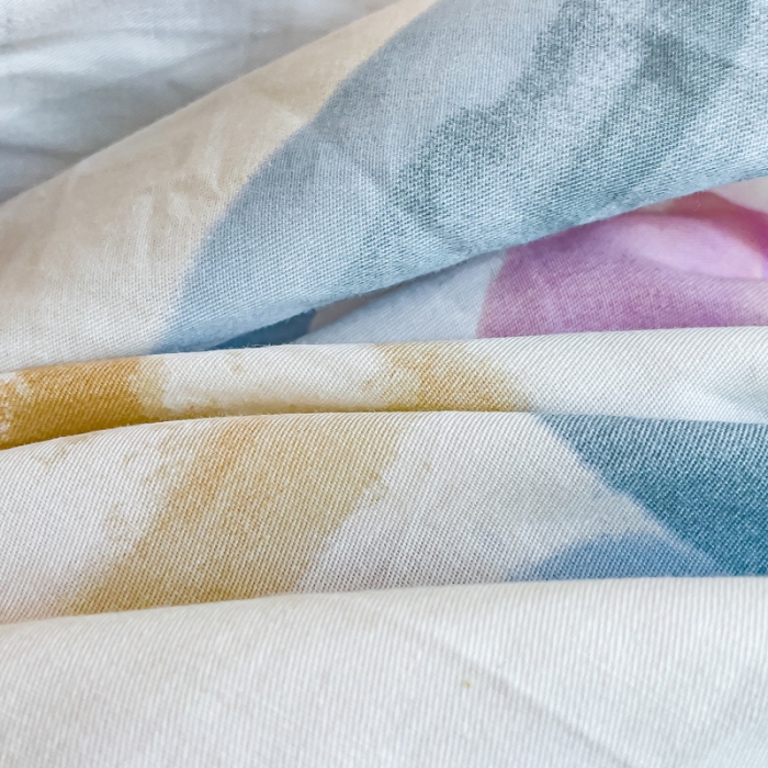 91家纺网 家纺一手货源 找家纺 金丝鸟 2023新款全棉全包床笠学生系列 晕染花香