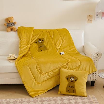 91家纺网 家纺一手货源 找家纺 （总）多米 2023新款水晶绒毛巾特种绣花抱枕被