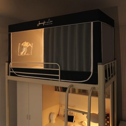 91家纺网 家纺一手货源 找家纺 海虹蚊帐2023新款学生蚊帐强遮光宿舍上下铺通用加厚单人-灰色