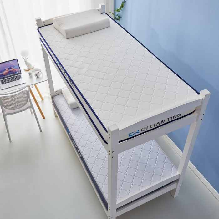 91家纺网 家纺一手货源 找家纺 祁恋婷 2023新款A类牛奶丝乳胶记忆棉床垫【床垫遮盖物】-学生款 菱形白