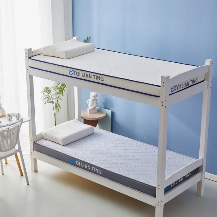 91家纺网 家纺一手货源 找家纺 祁恋婷 2023新款A类牛奶丝乳胶记忆棉床垫【床垫遮盖物】-学生款 菱形白