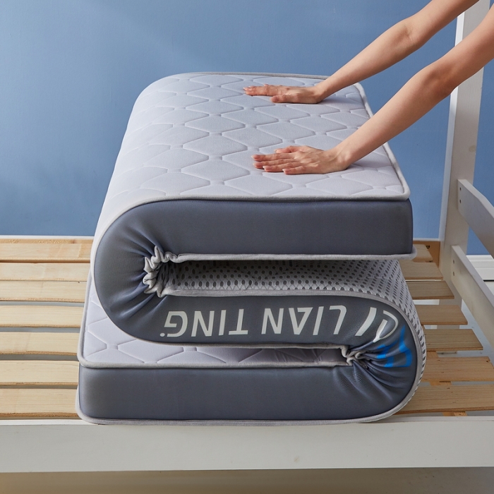 91家纺网 家纺一手货源 找家纺 祁恋婷 2023新款A类牛奶丝乳胶记忆棉床垫【床垫遮盖物】-学生款 菱形灰-高级灰