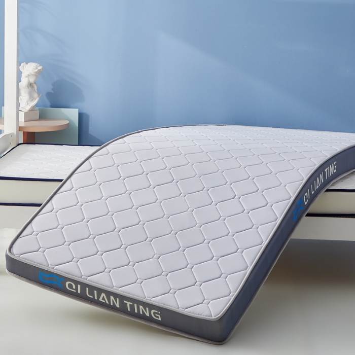 91家纺网 家纺一手货源 找家纺 祁恋婷 2023新款A类牛奶丝乳胶记忆棉床垫【床垫遮盖物】-学生款 菱形灰-高级灰