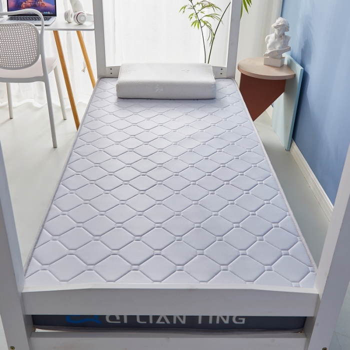 91家纺网 家纺一手货源 找家纺 祁恋婷 2023新款A类牛奶丝乳胶记忆棉床垫【床垫遮盖物】-学生款 菱形灰-高级灰