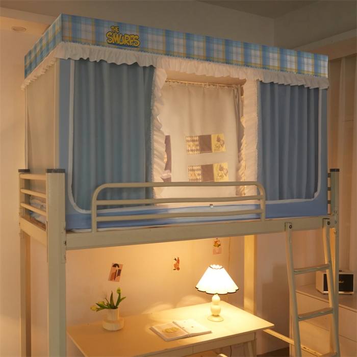 91家纺网 家纺一手货源 找家纺 卓尔居 2023新款涂层花边纯色系蚊帐 天空蓝