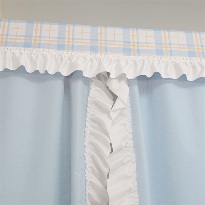 91家纺网 家纺一手货源 找家纺 卓尔居 2023新款涂层花边纯色系蚊帐 天空蓝