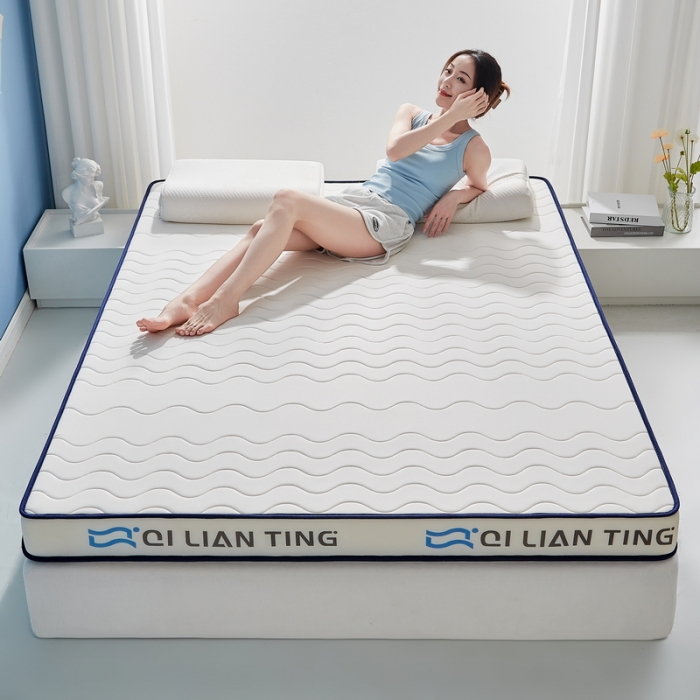 91家纺网 家纺一手货源 找家纺 祁恋婷 2023新款A类牛奶丝乳胶记忆棉床垫【床垫遮盖物】 QLT-太空白