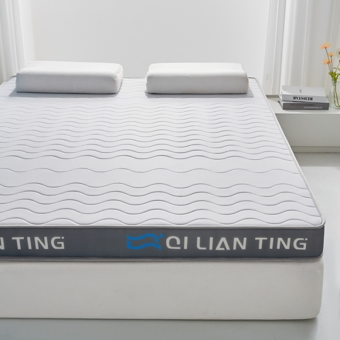 91家纺网 家纺一手货源 找家纺 祁恋婷 2023新款A类牛奶丝乳胶记忆棉床垫【床垫遮盖物】 QLT-太空灰