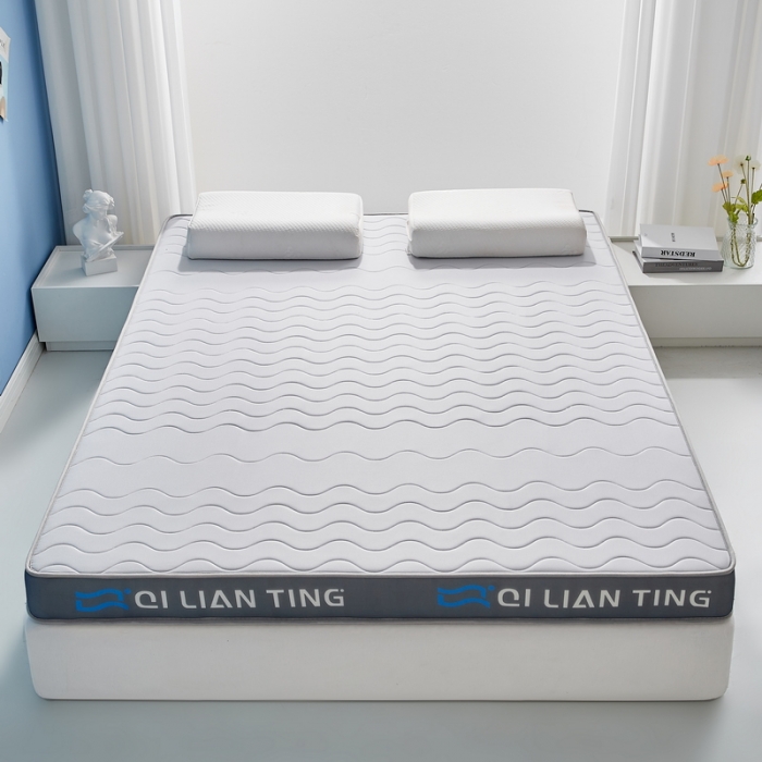 91家纺网 家纺一手货源 找家纺 祁恋婷 2023新款A类牛奶丝乳胶记忆棉床垫【床垫遮盖物】 QLT-太空灰