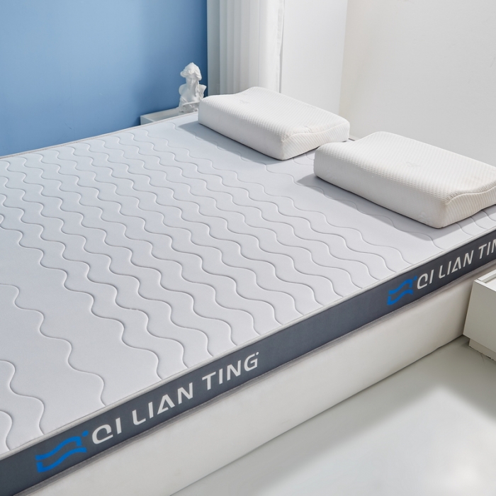 91家纺网 家纺一手货源 找家纺 祁恋婷 2023新款A类牛奶丝乳胶记忆棉床垫【床垫遮盖物】 QLT-太空灰