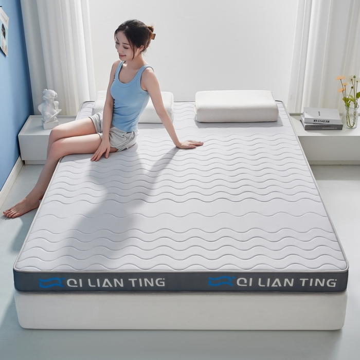 91家纺网 家纺一手货源 找家纺 祁恋婷 2023新款A类牛奶丝乳胶记忆棉床垫【床垫遮盖物】 QLT-太空灰