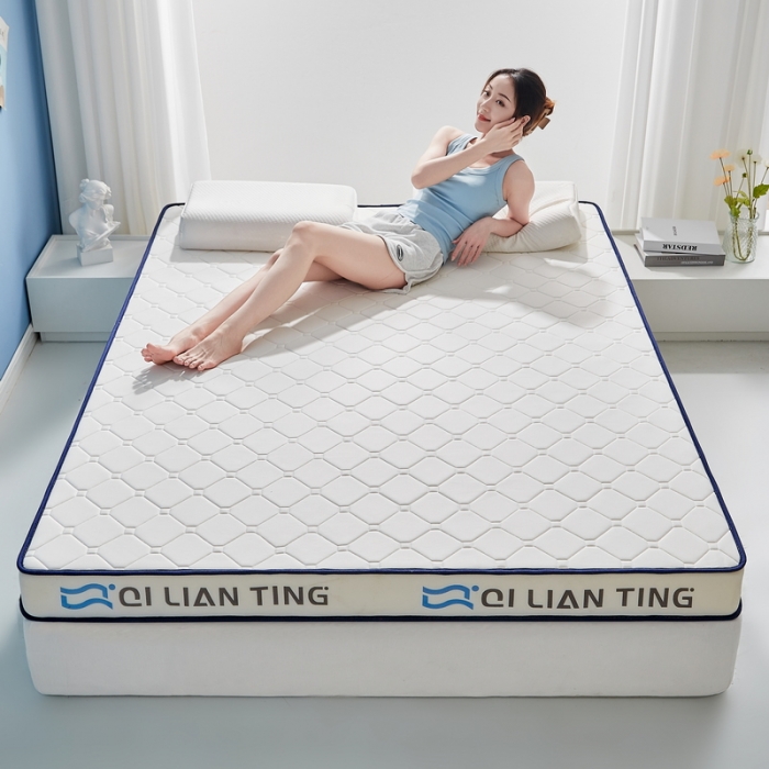 91家纺网 家纺一手货源 找家纺 祁恋婷 2023新款A类牛奶丝乳胶记忆棉床垫【床垫遮盖物】 QLT-元气白