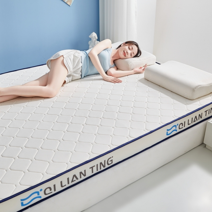 91家纺网 家纺一手货源 找家纺 祁恋婷 2023新款A类牛奶丝乳胶记忆棉床垫【床垫遮盖物】 QLT-元气白