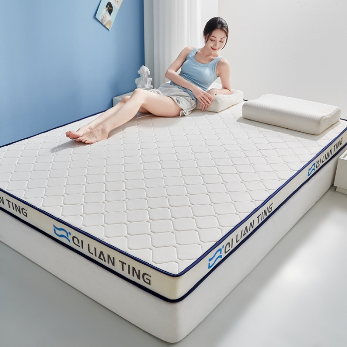 91家纺网 家纺一手货源 找家纺 祁恋婷 2023新款A类牛奶丝乳胶记忆棉床垫【床垫遮盖物】 QLT-元气白