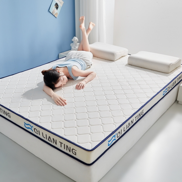91家纺网 家纺一手货源 找家纺 祁恋婷 2023新款A类牛奶丝乳胶记忆棉床垫【床垫遮盖物】 QLT-元气白