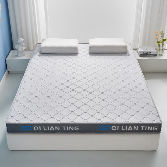 91家纺网 家纺一手货源 找家纺 祁恋婷 2023新款A类牛奶丝乳胶记忆棉床垫【床垫遮盖物】 QLT-元气灰