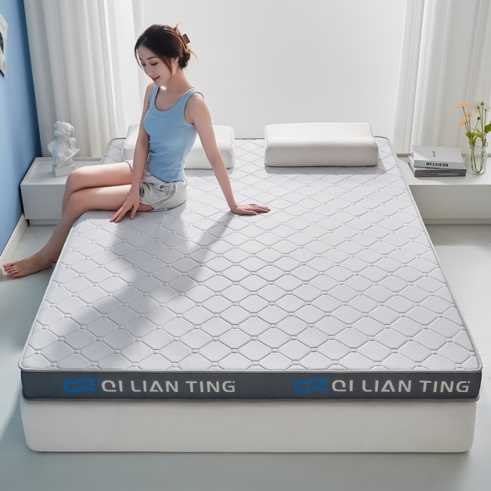 91家纺网 家纺一手货源 找家纺 祁恋婷 2023新款A类牛奶丝乳胶记忆棉床垫【床垫遮盖物】 QLT-元气灰