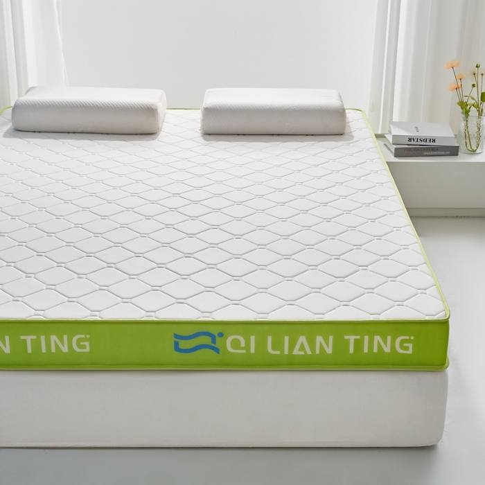 91家纺网 家纺一手货源 找家纺 祁恋婷 2023新款A类牛奶丝乳胶记忆棉床垫【床垫遮盖物】 QLT-元气绿