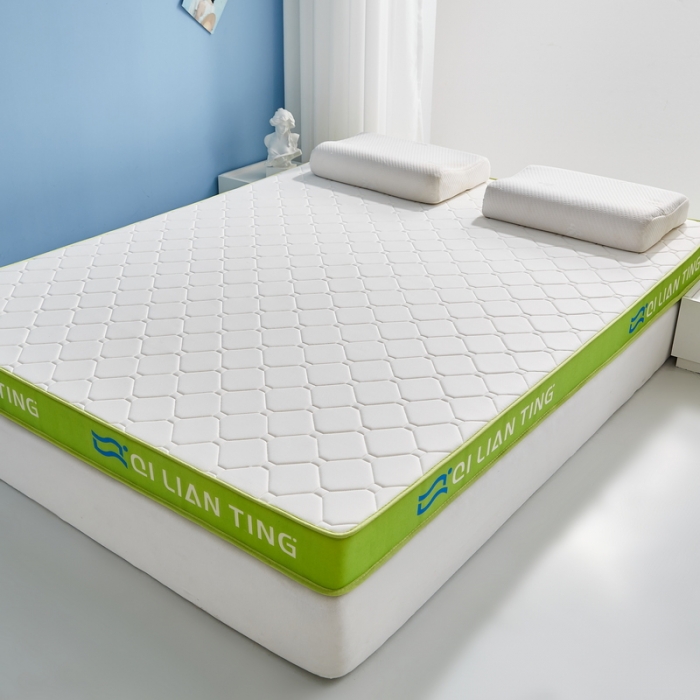 91家纺网 家纺一手货源 找家纺 祁恋婷 2023新款A类牛奶丝乳胶记忆棉床垫【床垫遮盖物】 QLT-元气绿