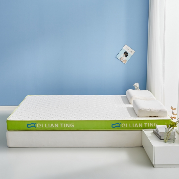 91家纺网 家纺一手货源 找家纺 祁恋婷 2023新款A类牛奶丝乳胶记忆棉床垫【床垫遮盖物】 QLT-元气绿