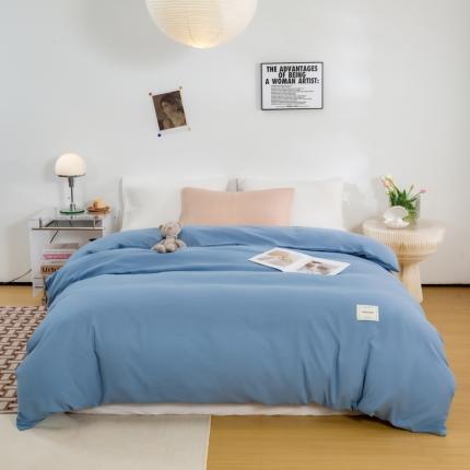 91家纺网 家纺一手货源 找家纺 （总）芷凡家纺 2022新款雅棉纯色斜纹磨毛贴标款系列单被套