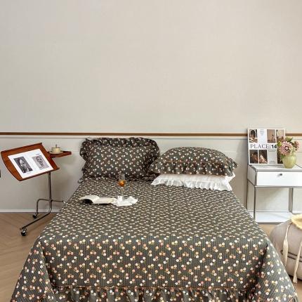 上喜 热卖双面全棉水洗韩系小碎花全棉床盖 那年花开