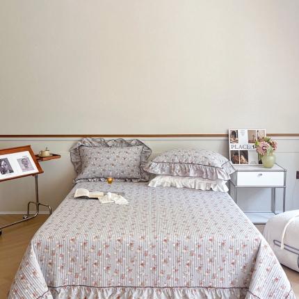 91家纺网 家纺一手货源 找家纺 上喜 热卖双面全棉水洗韩系小碎花全棉床盖 小情调