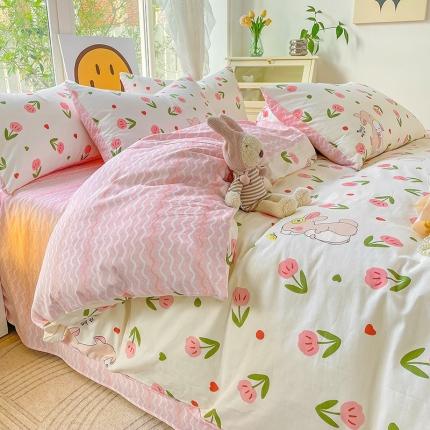 91家纺网 家纺一手货源 找家纺 （总）N先生 2025全棉13372卡通小清新系列四件套（提供买家秀）