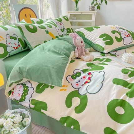 91家纺网 家纺一手货源 找家纺 （总）N先生 2025全棉13372卡通小清新系列四件套（提供买家秀）