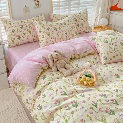 91家纺网 家纺一手货源 找家纺 （总）N先生 2025全棉13372卡通小清新系列四件套（提供买家秀）